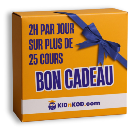 Bon cadeau KidnKod pour ateliers de codage enfants et ados
