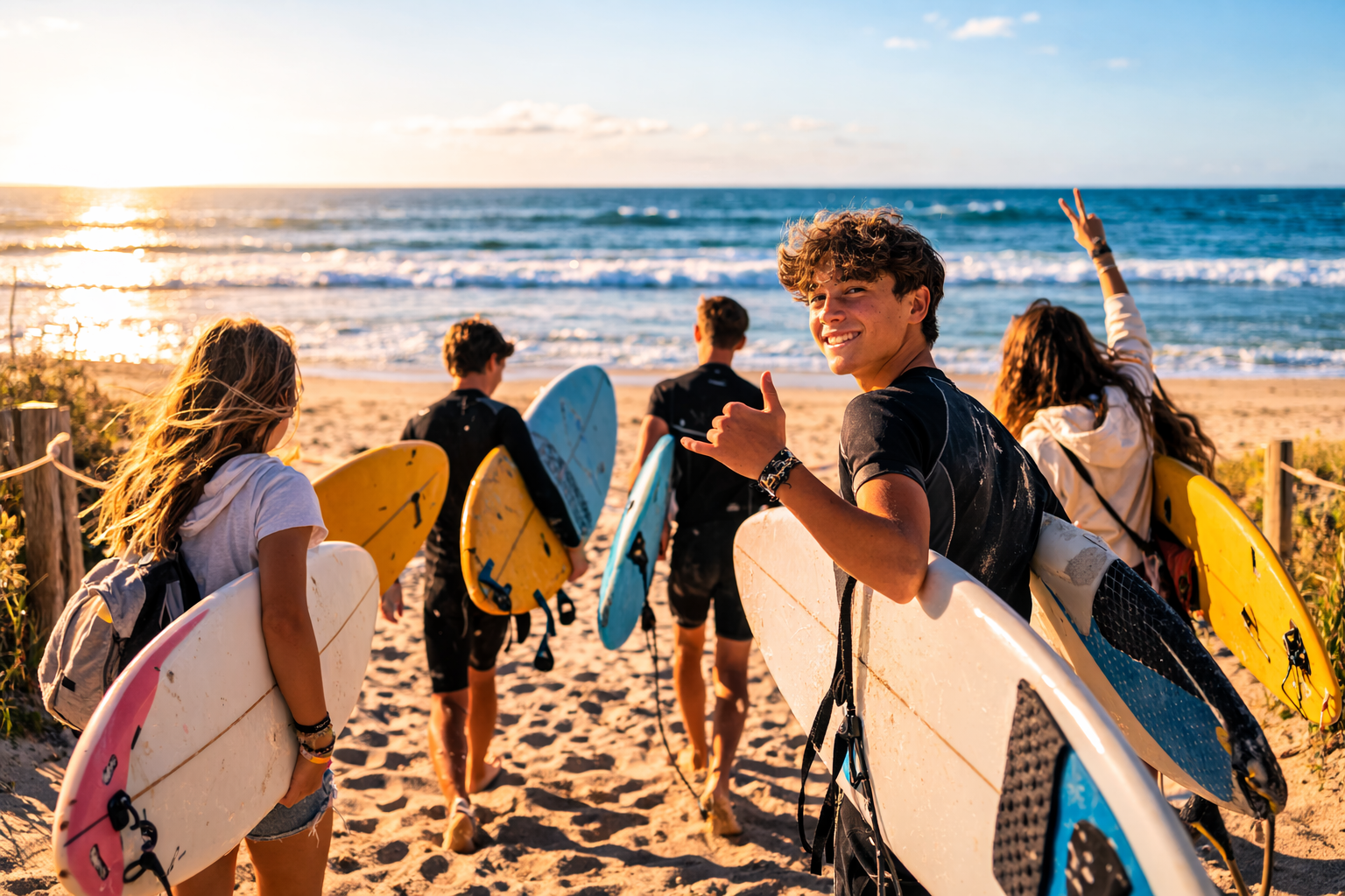 Ados apprenant Python en colonie au bord de l'océan à La Plaine-sur-Mer